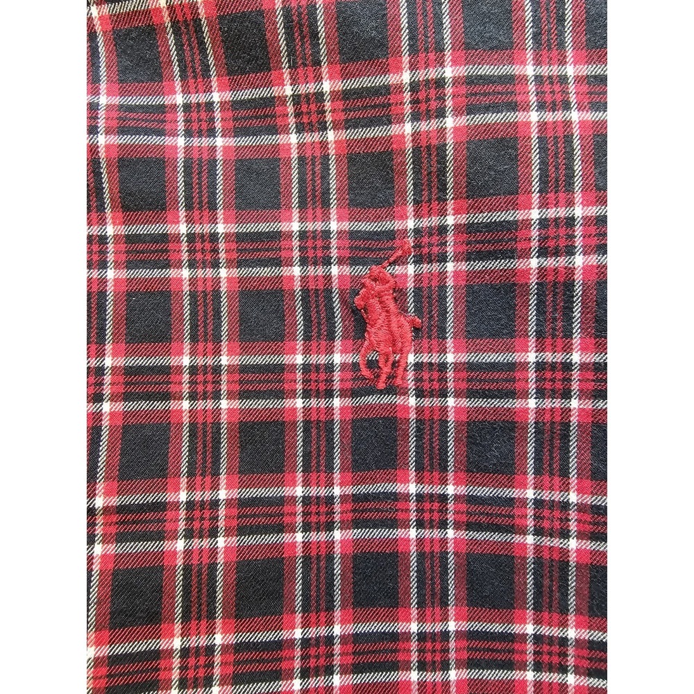 Polo Ralph Lauren Red Plaid Button Down Shirt Men's Medium 100% Cotton Classic - Picture 2 of 11